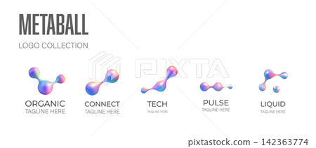 Iridescent Metaball Logo Collection 142363774