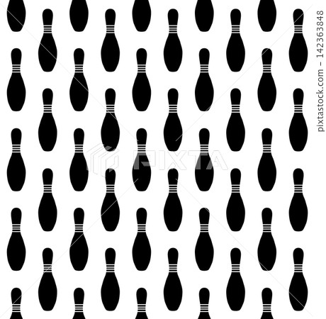 Vector seamless pattern of flat bowling skittle Vector seamless pattern of flat bowling skittle 142363848