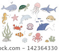 Ocean animal creatures for kids design 142364330