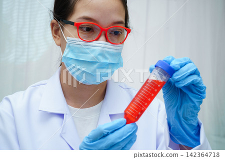 Scientist medical professional use test tube for research in science laboratory. Scientist medical professional use test tube for research in science laboratory. 142364718