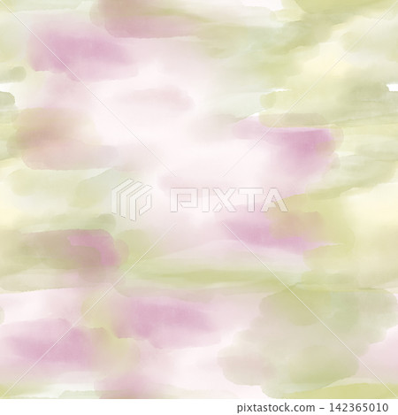 Abstract watercolor seamless pattern painted in pastel colors. Soft fluid brush strokes with green and purple stains on endless background. Muted pink repeat backdrop for design textile or package. Abstract watercolor seamless pattern painted in pastel colors. Soft fluid brush strokes with green and purple stains on endless background. Muted pink repeat backdrop for design textile or package. 142365010