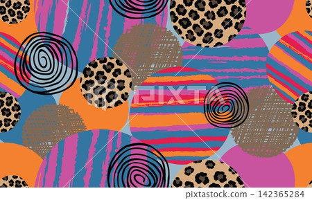 Abstract Leopard Print Seamless Pattern Background Abstract Leopard Print Seamless Pattern Background 142365284