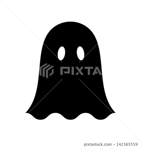 Halloween ghost silhouette icon Halloween ghost silhouette icon 142365559