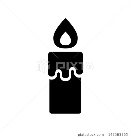 Halloween candle silhouette icon Halloween candle silhouette icon 142365565