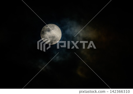 full moon in the midnight behind the cloudy sky full moon in the midnight behind the cloudy sky 142366310