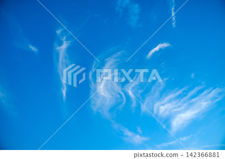 vivid blue sky with white clouds for background wallpaper 142366881