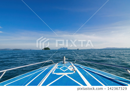 traveling by boat floated on water to go to somewhere traveling by boat floated on water to go to somewhere 142367329