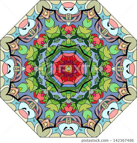 Colorful cute Mandalas. Decorative unusual round ornaments. Colorful cute Mandalas. Decorative unusual round ornaments. 142367486