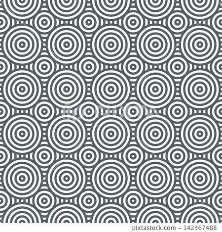 Dark grey and white concentric circles vector seamless pattern with background abstract seamless concentric repeating wallpaper Dark grey and white concentric circles vector seamless pattern with background abstract seamless concentric repeating wallpaper 142367488