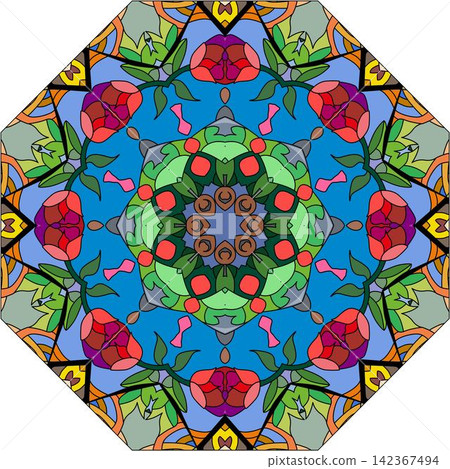 Colorful cute Mandalas. Decorative unusual round ornaments. Colorful cute Mandalas. Decorative unusual round ornaments. 142367494