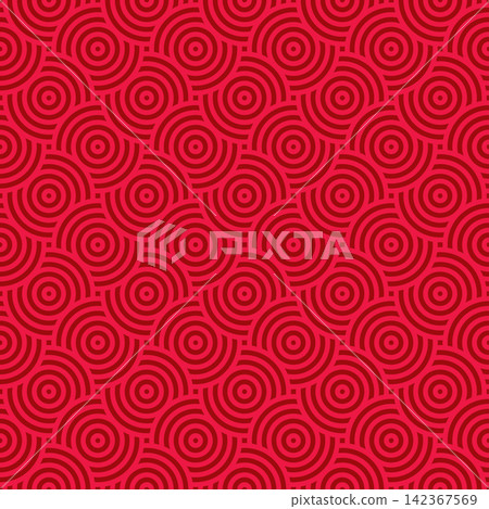 Red seamless vector pattern with concentric circle rings and abstract geometric shapes seamless background abstract geometric repeating Red seamless vector pattern with concentric circle rings and abstract geometric shapes seamless background abstract geometric repeating 142367569