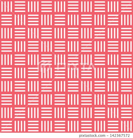 Red and white seamless vector pattern with alternating block stripe grid seamless background abstract geometric repeating wallpaper 142367572