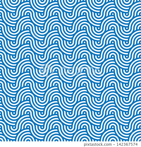 Blue and white abstract wavy line pattern vector background with background abstract seamless repeating wallpaper geometry decoration Blue and white abstract wavy line pattern vector background with background abstract seamless repeating wallpaper geometry decoration 142367574