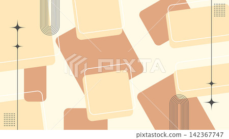 Modern Beige and Brown Geometric Background with Rounded Shapes. Vector Illustration Modern Beige and Brown Geometric Background with Rounded Shapes. Vector Illustration 142367747