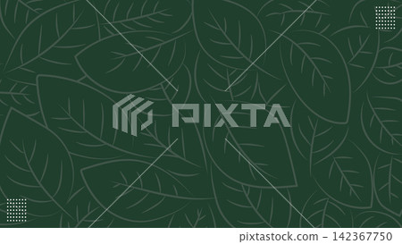 Green Leaves Line Art Hand Drawn Background Vector Illustration 142367750