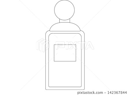 簡潔時尚的香水瓶線條藝術插畫(附圓形瓶蓋) 簡潔時尚的香水瓶線條藝術插畫(附圓形瓶蓋) 142367844