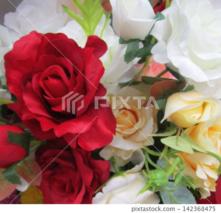 Colorful artificial roses Colorful artificial roses 142368475