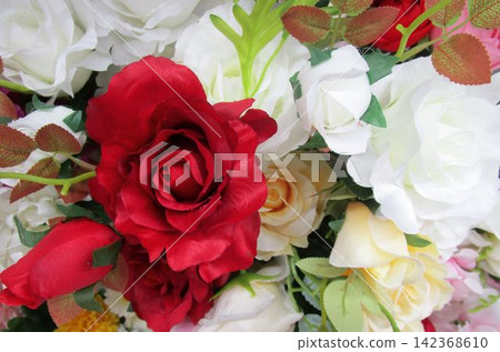 Colorful artificial roses Colorful artificial roses 142368610