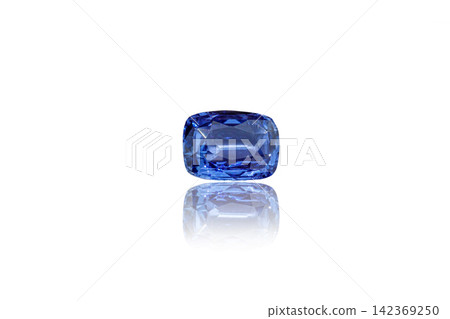 macro mineral faceted sapphire stone on a white background macro mineral faceted sapphire stone on a white background 142369250
