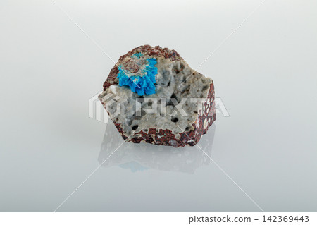 macro stone mineral Pentagonite on a white background macro stone mineral Pentagonite on a white background 142369443