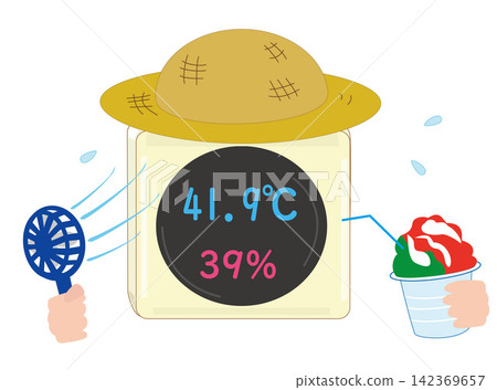 The thermometer read over 40 degrees Celsius, making it a dangerously hot day. The thermometer read over 40 degrees Celsius, making it a dangerously hot day. 142369657