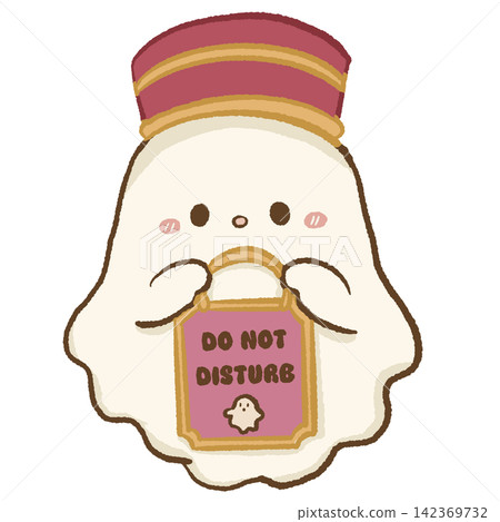 Cute Chibi Ghost Bellhop Holding Do Not Disturb Hotel Door Hanger Haunted Hotel Reception Halloween Spooky Hospitality Kawaii Character Illustration Cute Chibi Ghost Bellhop Holding Do Not Disturb Hotel Door Hanger Haunted Hotel Reception Halloween Spooky Hospitality Kawaii Character Illustration 142369732