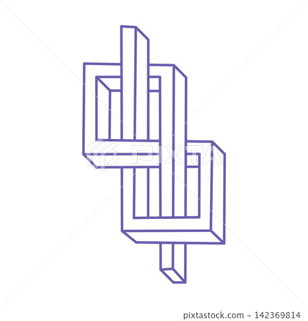 Impossible shapes. Sacred geometry. Optical illusion. Abstract eternal geometric objects. Optical art. Impossible geometry symbol on a white background. Line art. Escher style. Impossible shapes. Sacred geometry. Optical illusion. Abstract eternal geometric objects. Optical art. Impossible geometry symbol on a white background. Line art. Escher style. 142369814