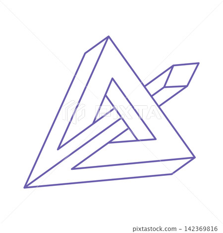 Impossible shapes. Sacred geometry figure. Optical illusion logo. Abstract eternal geometric object. Impossible endless outline. Line art. Optical art. Impossible geometry shape on a white background. Impossible shapes. Sacred geometry figure. Optical illusion logo. Abstract eternal geometric object. Impossible endless outline. Line art. Optical art. Impossible geometry shape on a white background. 142369816