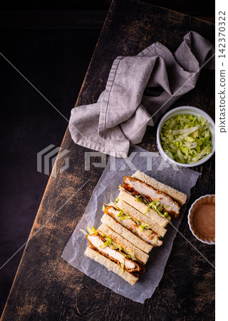 Japanese chicken katsu sando sandwich Japanese chicken katsu sando sandwich 142370322