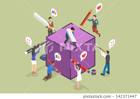3D Isometric Flat Vector Illustration of Synergy, Strategic Partnership Technology 3D Isometric Flat Vector Illustration of Synergy, Strategic Partnership Technology 142371447