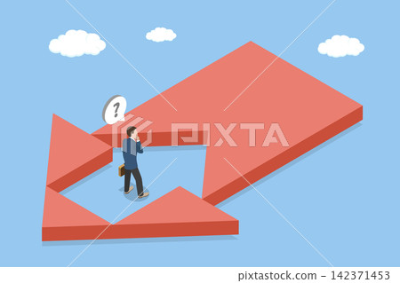3D Isometric Flat Vector Illustration of Head You Own Path, Depicting A Business Leader 3D Isometric Flat Vector Illustration of Head You Own Path, Depicting A Business Leader 142371453