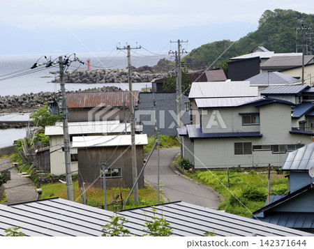 Fishing village on the Tsugaru Peninsula in Aomori Prefecture Fishing village on the Tsugaru Peninsula in Aomori Prefecture 142371644