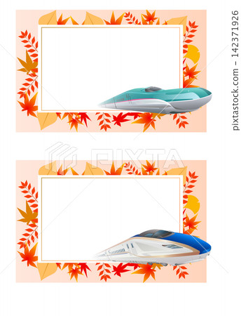 Autumn Shinkansen frame (with transparency) Autumn Shinkansen frame (with transparency) 142371926