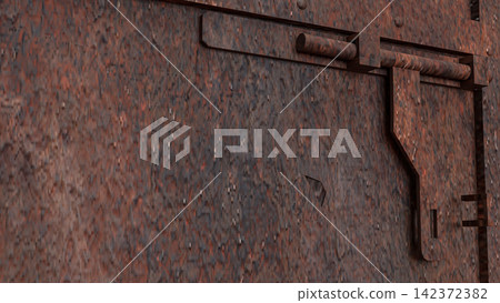 Weathered Rusty Metal Door Texture Background 3d render. Weathered Rusty Metal Door Texture Background 3d render. 142372382