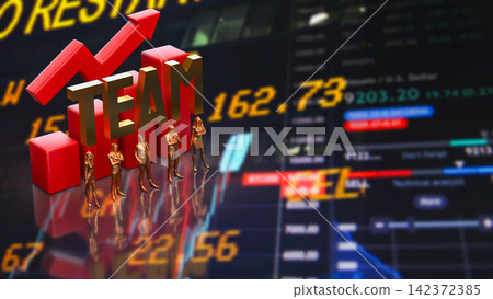 Successful Business Team Driving Financial Growth 3d render. Successful Business Team Driving Financial Growth 3d render. 142372385