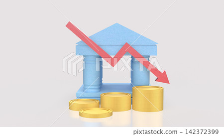 Global Banking Crisis and Financial Market Decline 3d render. 142372399