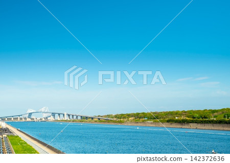 View of Tokyo Gate Bridge and Sea Forest Waterway View of Tokyo Gate Bridge and Sea Forest Waterway 142372636