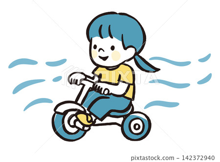 Illustration of a girl riding a tricycle | Children and toddlers playing outdoors, parks, and vehicles Illustration of a girl riding a tricycle | Children and toddlers playing outdoors, parks, and vehicles 142372940