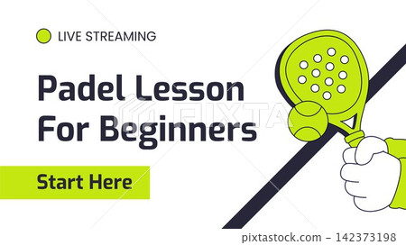 Padel Sport Social Media Thumbnail Flat Cartoon Illustration Padel Sport Social Media Thumbnail Flat Cartoon Illustration 142373198
