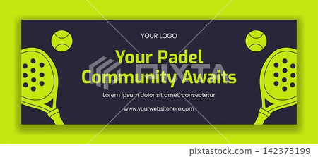 Padel Sport Social Media Cover Flat Cartoon Background Padel Sport Social Media Cover Flat Cartoon Background 142373199