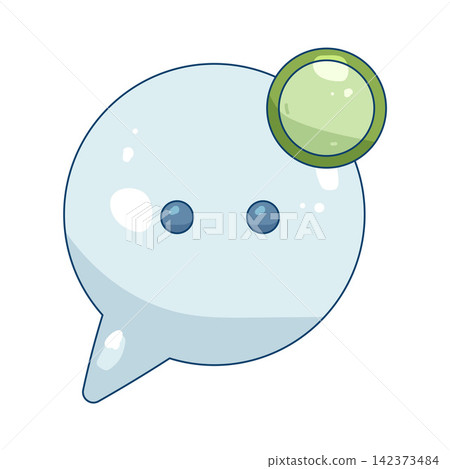 Illustration of speech bubble with notification Illustration of speech bubble with notification 142373484