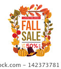 Limited Time Offer Fall Sale 50 Percent Off Autumn Frame Banner 142373781