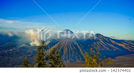 Landscape view of Mount Bromo in the morning Landscape view of Mount Bromo in the morning 142374402