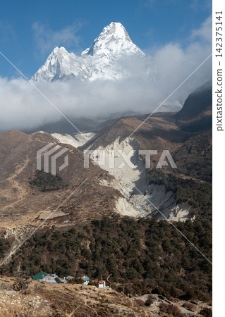 Ama Dablam as seen from the Everest Base Camp trail in Nepal Ama Dablam as seen from the Everest Base Camp trail in Nepal 142375141