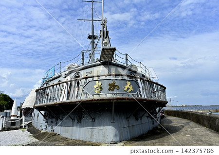 The stern of the memorial battleship "Mikasa" at Mikasa Park in Yokosuka City The stern of the memorial battleship "Mikasa" at Mikasa Park in Yokosuka City 142375786