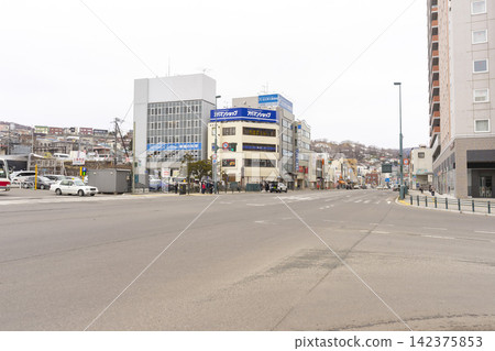 Otaru, Hokkaido, Japan - April 3, 2025 : Area around walking street of Otaru main road in Otaru City, Hokkaido, Japan. Otaru, Hokkaido, Japan - April 3, 2025 : Area around walking street of Otaru main road in Otaru City, Hokkaido, Japan. 142375853