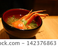 Crab miso soup from Hokkaido - a local dish 142376863
