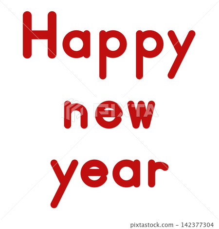 A casual red "Happy New Year" text template with a mix of lowercase and red letters. A casual red "Happy New Year" text template with a mix of lowercase and red letters. 142377304