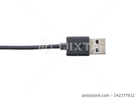 USB Cable Connector Isolated on White Background USB Cable Connector Isolated on White Background 142377812