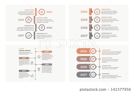 Four Step Timeline Infographic Templates Four Step Timeline Infographic Templates 142377956